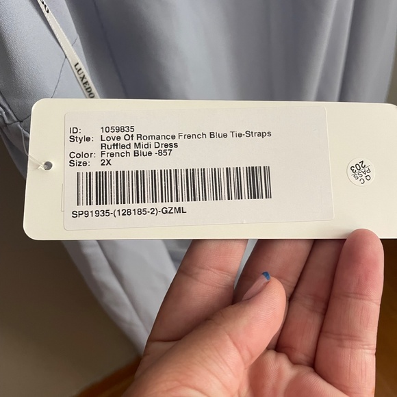 Luxedo French Blue 2X Formal Midi Dress - Picture 5 of 5